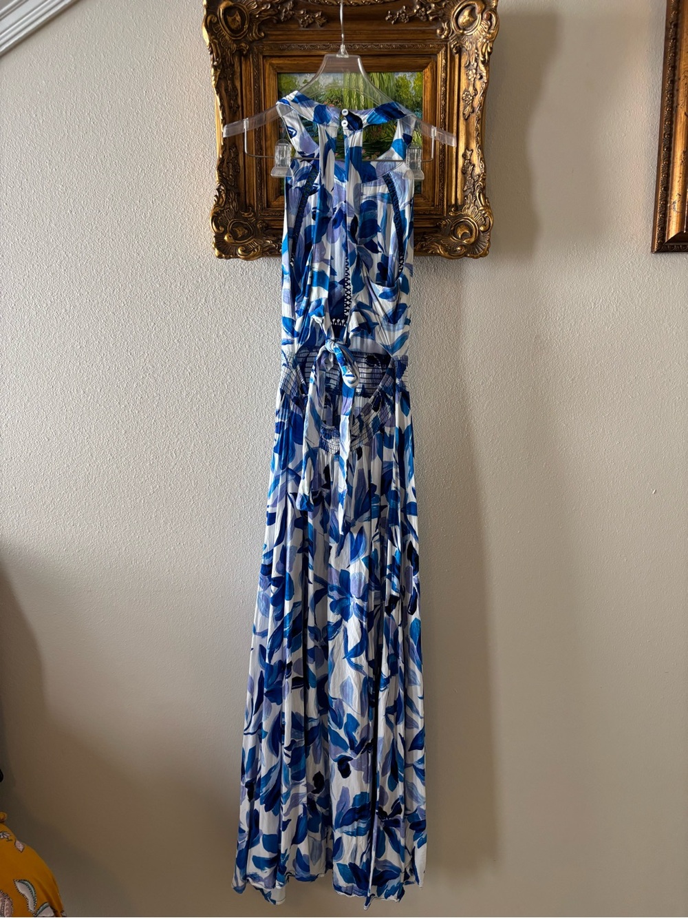 Blue & White Floral Maxi Dress - Picture 7 of 8